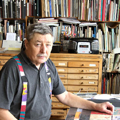 Volker Pfüller im Atelier in Berlin