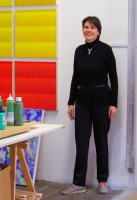 Astrid Schröder im Atelier 2020 | Foto: Wolf Erdel