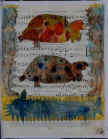 Zeichnung auf Notenblatt, 50 x 35, 2025