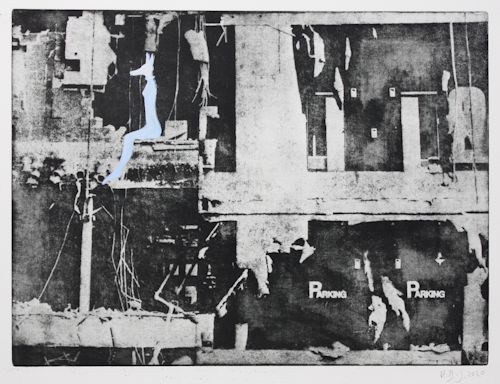 Aquatintaradierung, Acryl auf Kupferdruckpapier, 28,5 x 41 cm, 1981 /2020
